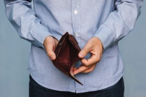 A man preparing to file for bankruptcy in New York